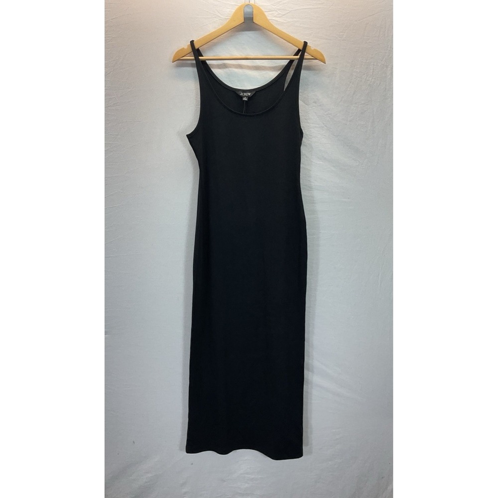 New J. Crew women's Scoop neck long knit Tank dress‎ black Size M Casual Travel
